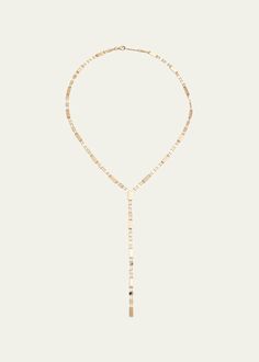 Luxury Rose Gold Lariat Necklace, Luxury Gold Long Drop Necklace, Luxury Long Drop Gold Necklace, Luxury Rose Gold Lariat Jewelry, Yellow Gold Single Strand Lariat Necklace, Elegant Yellow Gold Lariat Necklace With Box Chain, Luxury Long Drop Necklace With Adjustable Chain, Luxury Gold Backdrop Necklace, Luxury Delicate Lariat Chain Necklace