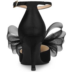 These beautiful bow-tie heels come in a flattering match-all color, bonus points for the glossy satin fabric finish, and sky-high stiletto heels that help you slip in easily with all your outfits. This pair of bow-tie heels has a satin upper and a stiletto heel to add a touch of height and style to your everyday look. The buckle closure allows you to adjust this pump to fit your ankle well. Ankle Strap Heels With Bow, Synthetic, Synthetic Heels With Bow And Ankle Strap, Synthetic Ankle Strap Heels With Bow, High Heel Synthetic Heels With Bow, Evening Heels With Detachable Bow, Spring Event Heels With Satin Bow, Party Heels With Bow, Event Ankle Strap Heels With Satin Bow, Evening Heels With Detachable Bow And Pointed Toe