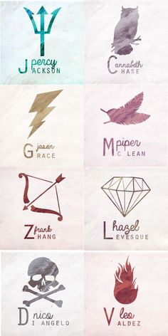 six different logos are shown on paper