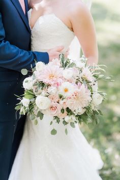 a bride and groom pose for a wedding photo