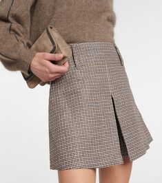 Checked Linen Skort in Multicoloured - Brunello Cucinelli | Mytheresa Brunello Cucinelli, The Chic, Linen Blend, Chic Style, Color Design, Top Brands, In Italy, Italy, Zipper