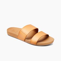 Women's Cushion Vista Slide Sandals | REEF® Reef Sandals, Womens Slides, Leather Slides, Beach Pool, Pool Slides, Contemporary Fashion, Arch Support, Gifts For Boys, Slide Sandals