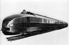 an old black and white photo of a train