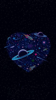 an image of a space scene with planets and stars