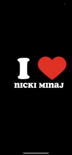 i love nicki minaj on the back of a cell phone with black background