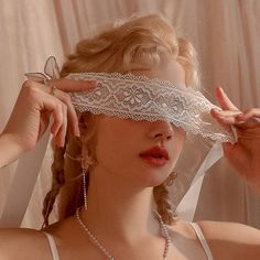 Masquerade Mask Women Gauze Lace Eye Mask Venetian Sexy Masquerade Mask Nightclub Adult Dance White Blindfold Aesthetic, Covered Eyes Aesthetic, Mask That Covers Eyes, Blind Fold Aesthetic, Lace Blindfold Aesthetic, Mask For Eyes, Blindfolded Aesthetic, Blindfold Reference, Cute Masks Aesthetic