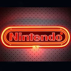 the nintendo logo is lit up in red