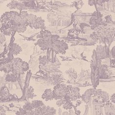 Purchase 99/15062 Cs Versailles Mulberry By Cole and Son Wallpaper Versailles Wallpaper, Cole Son Wallpaper, Pastel Eclectic, Colorful Maximalist Decor, Wallpaper Powder Room, Son Wallpaper, Colorful Maximalist, Charcoal Wallpaper, Toile Wallpaper