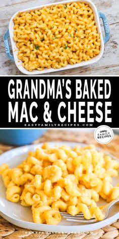 This Easy Baked Mac and Cheese comes from my grandma! This is the classic way to make macaroni and cheese with egg as the binder for a creamy, cheesy, delicious baked casserole. This is the perfect dish for holidays like thanksgiving, christmas, or Easter, and equally good for a potluck or everyday dinner with the kids. This Baked Macaroni and Cheese is a retro recipe that will never go out of style! Made with cheddar cheese and the macaroni of your choice combined with egg, milk salt and ... Mac And Cheese Recipe Baked With Egg, Upgrade Mac And Cheese, Mac And Cheese With Evaporated Milk Baked, Fun Family Recipes, Grandmas Baked Mac And Cheese, Easy Thanksgiving Mac And Cheese, Baked Mac And Cheese With Egg, Easiest Mac And Cheese Recipe, Easy Oven Mac And Cheese