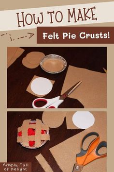 Felt pies - how to make felt pie crusts Pie Day Activities, Thanksgiving Sensory Bin, Pie Sensory Bin, Felt Pie, Thanksgiving Sensory, Pie Craft, Thanksgiving Activities Preschool, Pie Thanksgiving, Pumpkin Activities