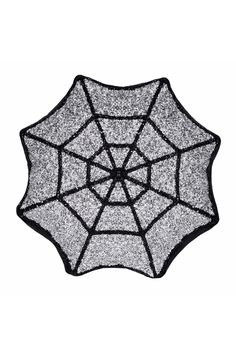 a black and white spider web on a white background