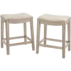 two white stools sitting next to each other