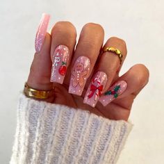 Xmas Nail Art, Ballet Nails, Nagel Tips, Nail Swag, Festival Nails, Xmas Nails, Stick On Nails, Christmas Nail Designs, Christmas Nail Art