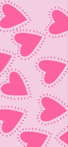 pink hearts with dots on a pink background