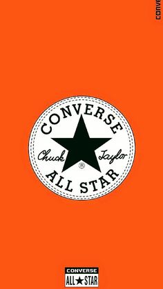 the converse all star logo on an orange background