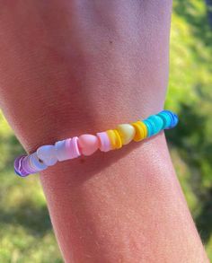 When you wear this fun and cheery candy heart bracelet, you will feel love even in the darkest of times. This bracelet has the fun colors of light pink, yellow, teal, dark blue, purple, and white. 𝕭𝖗𝖆𝖈𝖊𝖑𝖊𝖙 𝖈𝖆𝖗𝖊: for the best care for your bracelet please do/don't: -DO wear your unique bracelet with pride (it's one of a kind, show it off -DO expect to get compliments (people are going to like it) -DO tell people that it's from BooBearsBraceletCo after they compliment you - DONT put in Cute Multicolor Heart Bracelet For Friendship, Cute Multicolor Friendship Bracelets With Heart Beads, Fun Friendship Bracelets With Heart Beads, Multicolor Heart Charm Bracelet For Friendship, Multicolor Heart Beads Bracelet For Friendship, Playful Heart Beads Bracelet For Friendship, Multicolor Playful Heart Bracelet For Friendship, Cute Multicolor Heart Beads Bracelet, Cute Multicolor Heart-shaped Bracelets