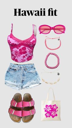 Summer Fits Hawaii, Cocunut Girl Aesthetic Outfit, Shein Hawaii Outfits, Tropicalcore Aesthetic Outfits, Hawaii Core Outfits, Cocunt Girl Outfit, Hibiscus Outfit Aesthetic, Cocnut Girl Outfits, Hawaii Clothes Aesthetic