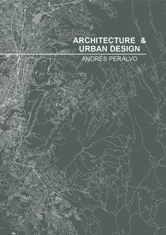 the cover of architecture and urban design, with an image of a city map in grey