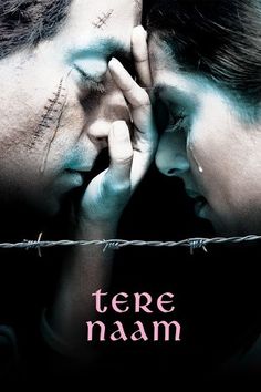 a man and woman face to face in front of barbed wire with the words tere mam on their forehead