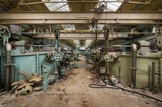 an old factory with lots of machines and machinery