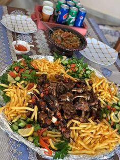 a large platter filled with lots of food