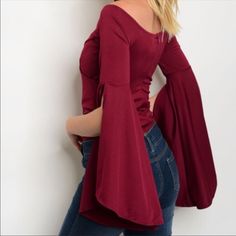 Nwt Burgundy Off The Shoulder Bodysuit. Built In Bra...3 Snaps For A Secure Fit. Perfect For A Hi Waisted Skirt Or Shorts. This Color Is All The Rage And This Bodysuit Is Super Sexy! Lady In Red, Off The Shoulder, Off Shoulder, Top Blouse, Womens Tops, Red, Women Shopping, Color