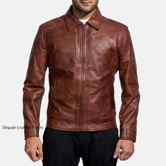 Upgrade your outerwear collection with a Leather Sheepskin Jacket that stands the test of time. Channel retro vibes with this 80s Leather Jacket, a trendy piece that exudes vintage appeal. Made from luxurious soft brown leather, this jacket offers both style and comfort in one. Whether for a special occasion or everyday wear, this Leather Oversized Jacket is the perfect choice for him. Add a touch of edginess to his look with this Distressed Leather Jacket, a must-have for those who appreciate unique and bold fashion statements. Product Feature Color: Distressed Brown Leather Type: Sheep skin Closure Style: Zipper Collar Style: Shirt Cuffs Style: Open hem Inside Pockets: Two Outside Pockets: Two Material: Real Leather  The return policy is as follows: Returns are accepted within 14  days o Brown Leather Biker Jacket, Mens Leather Jacket Vintage, Vintage Style Jacket, Leather Jackets Online, Leather Jacket With Hood, Sheep Skin, Chocolate Leather, Lambskin Leather Jacket, Men's Leather Jacket