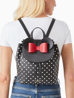 Kate Spade Leather Backpack, Kate Spade Minnie Mouse, Minnie Mouse Backpack, Kate Spade Backpack, Kate Spade Disney, Kate Spade Outlet, Red Backpack, Disney Handbags, Disney Bag