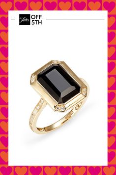 This Minimalistic Ring Crafted From Yellow Gold Is Adorned With Diamonds And Onyx. Onyx, 2.40 Tcw Diamond, 0.12 Tcw Diamond Color: Hi Diamond Clarity: I1-I2 14k Yellow Gold Made In Usa Size Width, About 0.51'' Click Here For A Guide To Jewelry & Watches. Center Core - Jewelry Trunk > Saks Off 5th. Effy. Size: 7. Black Stone Engagement Ring Gold Band, Black Stone Yellow Gold Ring, Gold And Onyx Ring, Oynx Rings, Onyx Antique Ring, Signet Rings Women Vintage Onyx, Gothic Engagement Ring Gold, Luxury Onyx Diamond Ring For Formal Occasions, Elegant Black Rings With Gemstone Accents