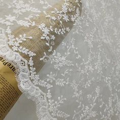 White Lace Fabric,Wedding Tulle Mesh Fabric,Embroidered Fabric,Wedding Lace Fabric,Bridal Dress Fabric,Flower Fabric,Fabric By Yard 🌷 Beautiful and soft tulle lace fabric, which is perfect for wedding dresses,doll clothes,evening dresses,couture,costume,party apparel,home decoration and other projects you like 🌻 Available Cuts: 1 meter etc  (If you order multiple quantity, it will be in one piece). 🌸 Dimensions: The whole fabric size about 140-150cm wide. 🌹   Care instructions: Can be washed Off White Wedding Dresses, Tulle Embroidery, White Lace Fabric, Beaded Lace Fabric, Bridal Lace Fabric, Bridal Dresses Lace, Wedding Dress With Veil, Wedding Dresses With Flowers, Embroidered Lace Fabric