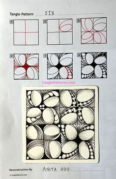 the instructions for how to make an art project with circles and lines in black and white