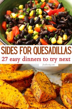 side dishes for quesadillas with text overlay