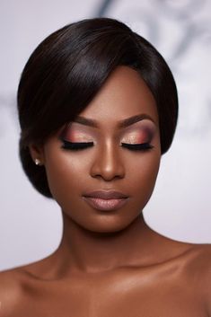 Black Bridal Makeup, Wedding Hairstyles And Makeup, Makeup For Black Skin, Smink Inspiration, Black Women Makeup, Wedding Makeup Looks