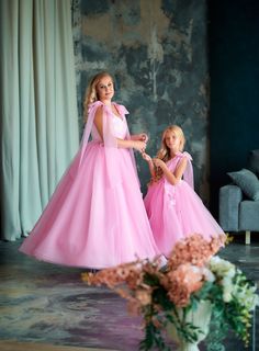 Pink mother daughter matching dresses for unforgettable moments! We are glad to welcome you in our atelier! We offer a complete set of matching dresses for a mother and daughter. All of the dresses in our shop are made based on your individual measurements. It is personally sewn by our seamstress on professional and modern equipment. We guarantee very high quality of sewing. We take into account all of your wishes when we craft our designs. They will fit and look much better than even the most e Mummy And Daughter Same Dress, Mother Daughter Matching Dresses, Mother Daughter Dresses, Baby Mum, Most Expensive Dress, Expensive Dresses, Mother Daughter Dresses Matching, Mother Daughter Dress, Mommy And Me Dresses