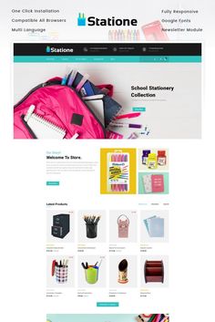 The Stationary Store OpenCart Template Stationary Website, Comic Library, Education Photography, Office Works, Seo Basics, Simple Menu, Stationary Shop, Bag Flower