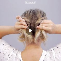 Cute Up Do Hairstyles For Short Hair, Cute Messy Updos For Short Hair, Different Buns Hairstyles, Easy Up Styles For Short Hair, Messy Double Buns Tutorial, Messy Crossover Ponytail, Med Hair Updos Easy, Easy Medium Hairstyles Updo, Easy Updos For Bob Hair