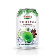 a can of coconut water with guacamole and lime