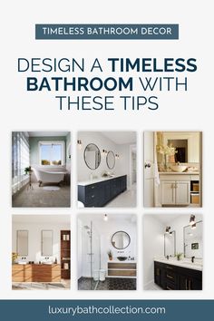 a bathroom with white walls and black cabinets