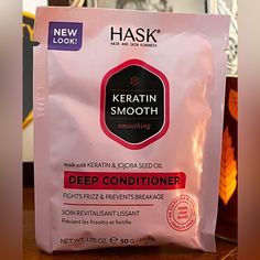 Hask Keratin Smoothing Deep Conditioner 50g/50ml New Sealed Travel Size These Are Especially Great For Travel When You Don’t Want The Hassle Of Opening Liquid Bottles And Getting Held Up In Line! Hask Deep Conditioner, Hask Hair Products, Keratin Smoothing, Deep Conditioner, Hair Conditioner, Travel Size, Keratin, Seed Oil