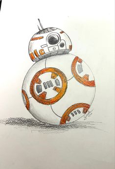 a drawing of a star wars bbg robot