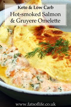 keto and low carb hot - smoked salmon & gruyere omelet