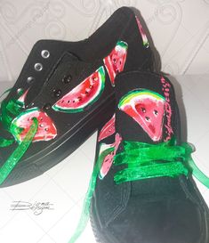 ♥ Watermelon Shoes, Handpainted Sneakers, Summer Sneakers, Watermelon Shoes Art, Hand Painted Shoes ♥ HAND PAINTED SNEAKERS by DiqnaDesign. ------- SIZE & DETAILS ------- Shoes are hand painted with professional water resistant textile paint. DIFFERENT SIZES FOR WOMEN'S FOOTWEAR: EU size 36 ≈ US size 6 ≈ UK size 4 ≈ 22,5 cm ≈ 8,8 inches ------------------------------------------------------------------------------------ EU size 37 ≈ US size 7 ≈ UK size 5 ≈ 23,5 cm ≈ 9,2 inches -------------- Green Hand-painted Low-top Sneakers, Funky Low-top Summer Sneakers, Green Canvas Shoes With Round Toe For Summer, Green Round Toe Canvas Shoes For Summer, Casual Hand-painted Lace-up Custom Sneakers, Casual Custom Lace-up Sneakers With Waterproof Paint, Summer Custom Sneakers With Rubber Sole And Round Toe, Custom Summer Sneakers With Rubber Sole And Round Toe, Summer Custom Low-top Sneakers With Rubber Sole