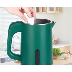 This mini electric kettle can boil water in 5 minutes with a power of 600W, saving you valuable time and spending more time enjoying your favorite drinks. The safest steam switch and advanced thermostat ensure automatic shutdown and boiling protection. Dual protection ensures safe use. Bazwe Color/Finish: Green | Bazwe Electric Tea Kettle in Green | 0.8 quarts | Wayfair Electric Tea Kettle, Water Boiler, Mini Electric, Tea Kettle, Espresso Coffee, Small Kitchen Appliances, Electric Kettle, Favorite Drinks, Hot Water