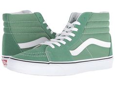 Mint Green Vans, Vans Hightop, Vans Skate Shoes, Green Vans, Classic Vans, Vans Sk8 Hi, Men's Vans, High Top Vans, Sk8 Hi