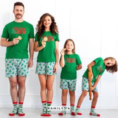 "Thank you for your interest in our Family Christmas Pajamas, Matching Holiday Jammies, Christmas Crew Pajamas We crafted these originally-designed premium quality cotton pajamas to be soft and comfortable for a good night's sleep and happy family moments together. ♥ PRODUCT HIGHLIGHTS  ✔️The price is per set  ✔️ Pajama set includes: Top: Cotton 100% Lower section: Cotton 100% ✔️ OEKO-TEX certified soft 160gsm fabric. ✔️ Wear snug fitting ✔️ Designed for comfort and fun family matching. ✔️ Perfe Family Matching Christmas Sets For Pajama Party, Family Matching Sets For Christmas Pajama Party, Family Matching Christmas Loungewear Sets, Family Matching Holiday Festive Sleepwear, Family Matching Holiday Sleepwear, Christmas Cotton Sets For Festive Occasion, Matching Christmas Sleepover Sets, Festive Cotton Christmas Sleepwear, Festive Cotton Sleepwear For Christmas