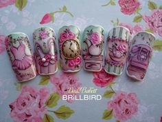 Victorian Nails, Shabby Chic Nails, Nail Courses, Beauty Nails Design, Nail Art Disney