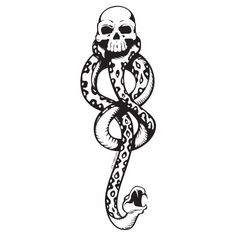 a skull and snake tattoo design