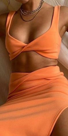 Europe Summer Outfits, Plain Maxi Dress, Boujee Outfits, Orange Outfit, Glamorous Style, Causual Outfits, Swim Fashion, Fashion Fits, Mode Inspiration