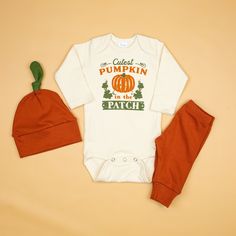 Cuddle Sleep Dream Cutest Pumpkin in the Patch Bundle | Natural Onesie Outfit, Pumpkin Onesie, Pumpkin Patch Pictures, Cutest Pumpkin In The Patch, Patch Outfit, Pumpkin Outfit, Font Examples, Pumpkin Hat, Perfect Fall Outfit