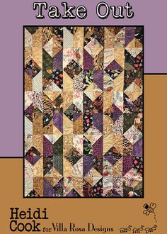 a book cover with an image of a patchwork quilt and the words take out